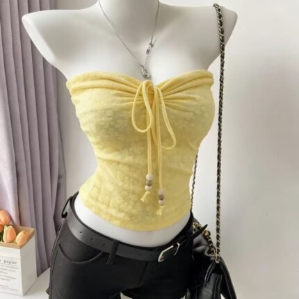 The Solenne Lace-Tie Halter Top