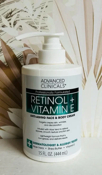 Advanced Clinicals Retinol + Vitamin E Anti-Aging Face & Body Cream 444ml