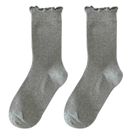 The Delia Ruffle-Edge Crew Socks