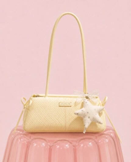 Celeste Woven Star Shoulder Bag – Butter Yellow