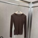 The Elodie Sheer Polka Dot Long Sleeve Top