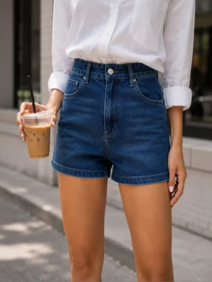 The Indigo Muse High-Waisted Denim Shorts