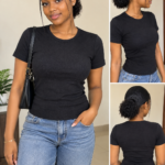 Eva Sculpted Baby Tee – Stretch Fitted Top